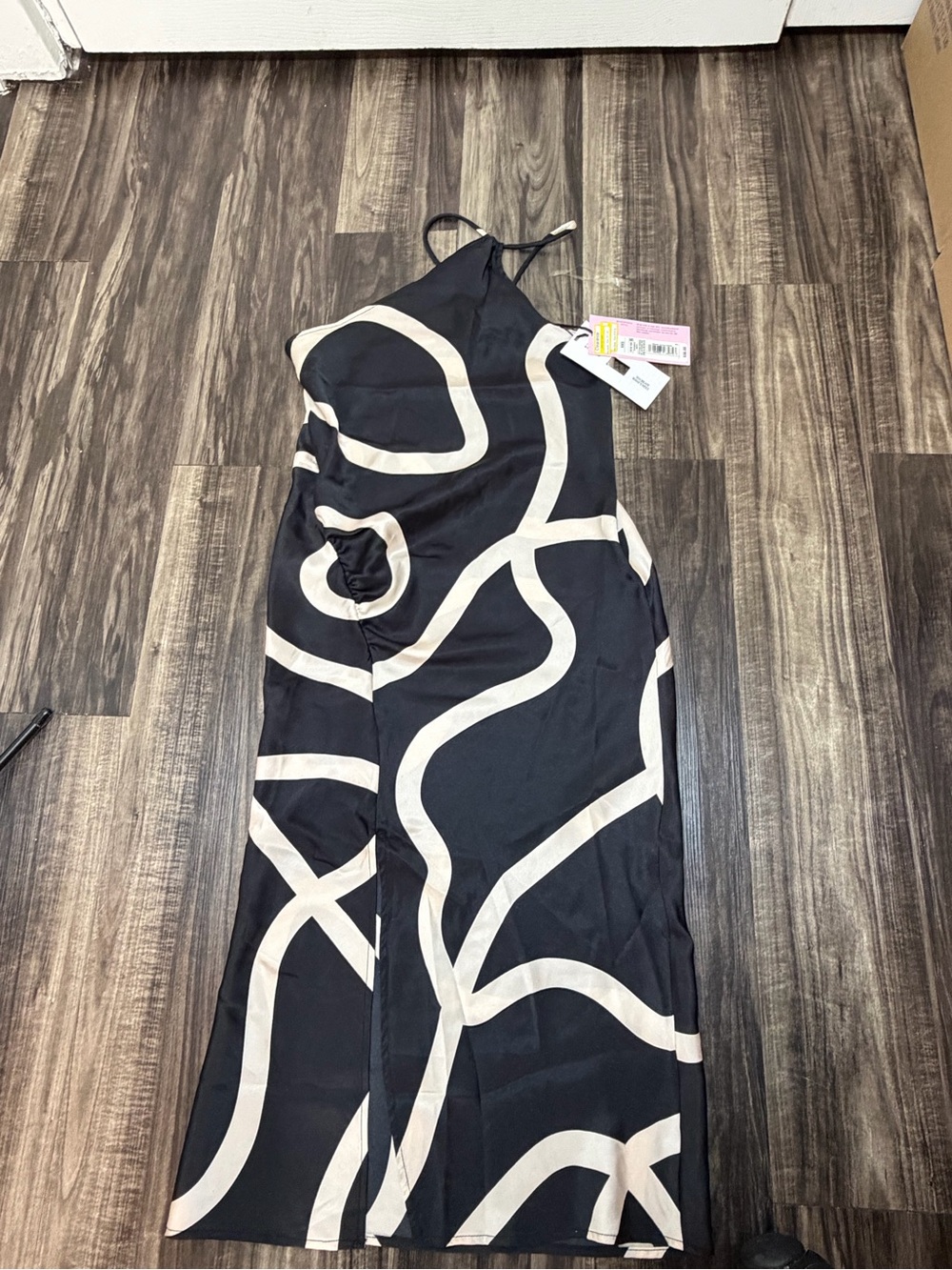 Black & Cream Abstract Slip Jumpsuit